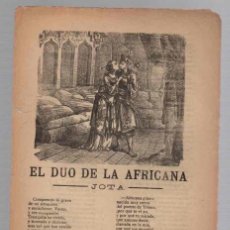 Libros antiguos: PLIEGO CORDEL EL DUO DE LA AFRICANA. JOTA. WALZ INGLES. CIRCA 1870