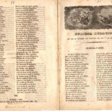 Libros antiguos: PLIEGO CORDEL CURIOSA RELACION EN QUE SE REFIEREN LAS VIRTUDES DEL DIA Y LAS DE LA NOCHE. AÑO 1857