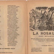 Libros antiguos: PLIEGO CORDEL LA ROSAURA DEL GUANTE. Nº 48. PRIMERA PARTE
