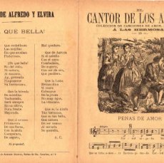 Libros antiguos: PLIEGO CORDEL EL CANTOR DE LOS AMORES. C. 1870