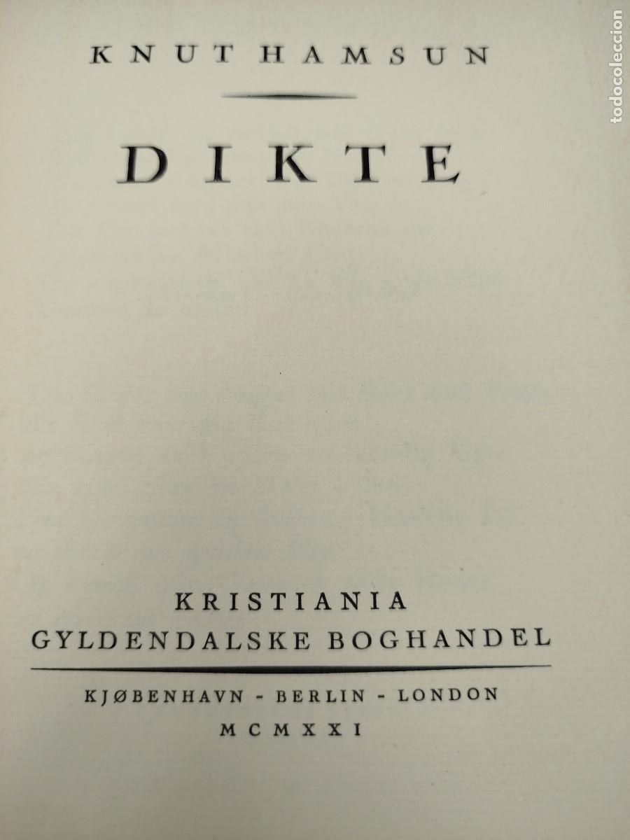 Libros antiguos: DIKTE KNUT HAMSUN 1921 - Foto 5