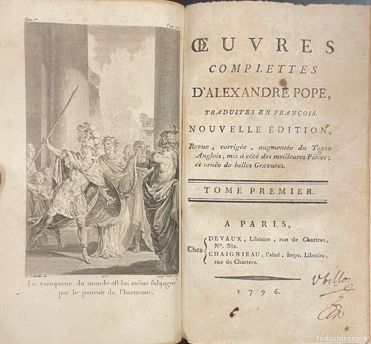Libros antiguos: Alexandre Pope . Oeuvres Complettes - Foto 2