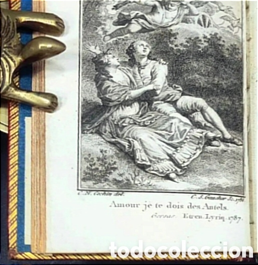 Libros antiguos: A&ntilde;o 1787 Entretenimientos anacre&oacute;nticos Encuadernaci&oacute;n de lujo en marroqu&iacute;n rojo Hierros y ruedas