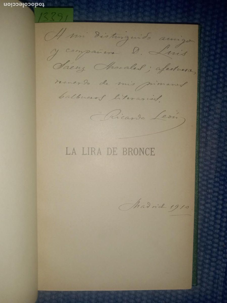 Libros antiguos: Le&oacute;n, Ricardo: La lira de bronce - Foto 1