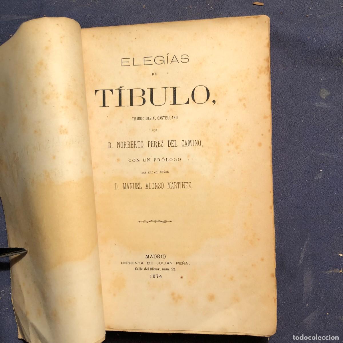 Libros antiguos: TIBULO: - ELEGIAS - (1874) - Foto 2