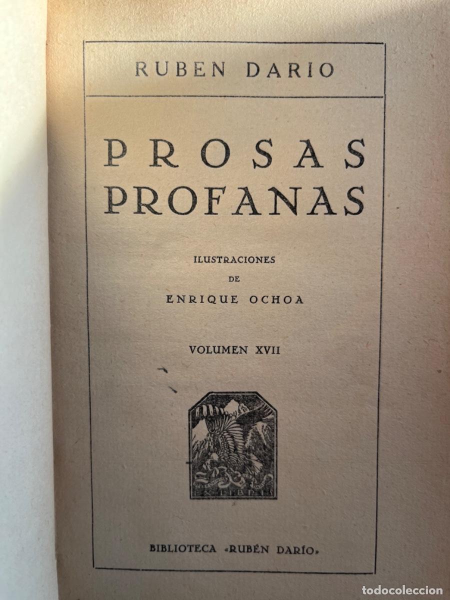 Libros antiguos: Dar&iacute;o, Rub&eacute;n.- Prosas profanas - Foto 2