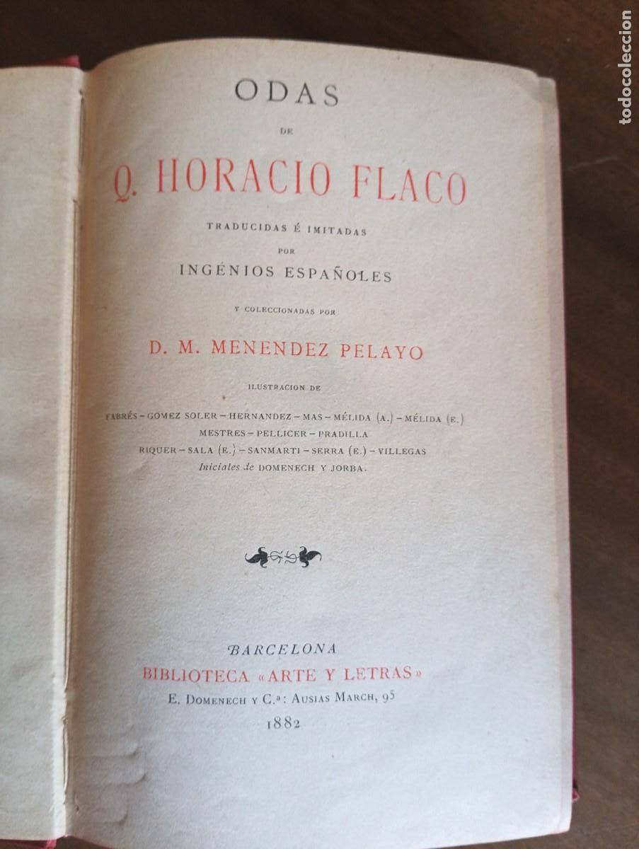 Libros antiguos: Odas de Horacio.1882. - Foto 3