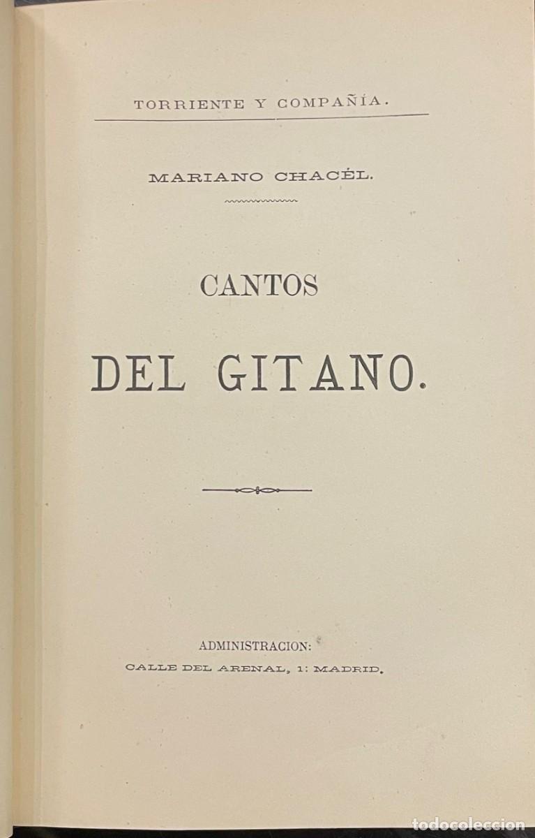 Libros antiguos: Cantos del Gitano. Mariano Chac&eacute;l . - Foto 3