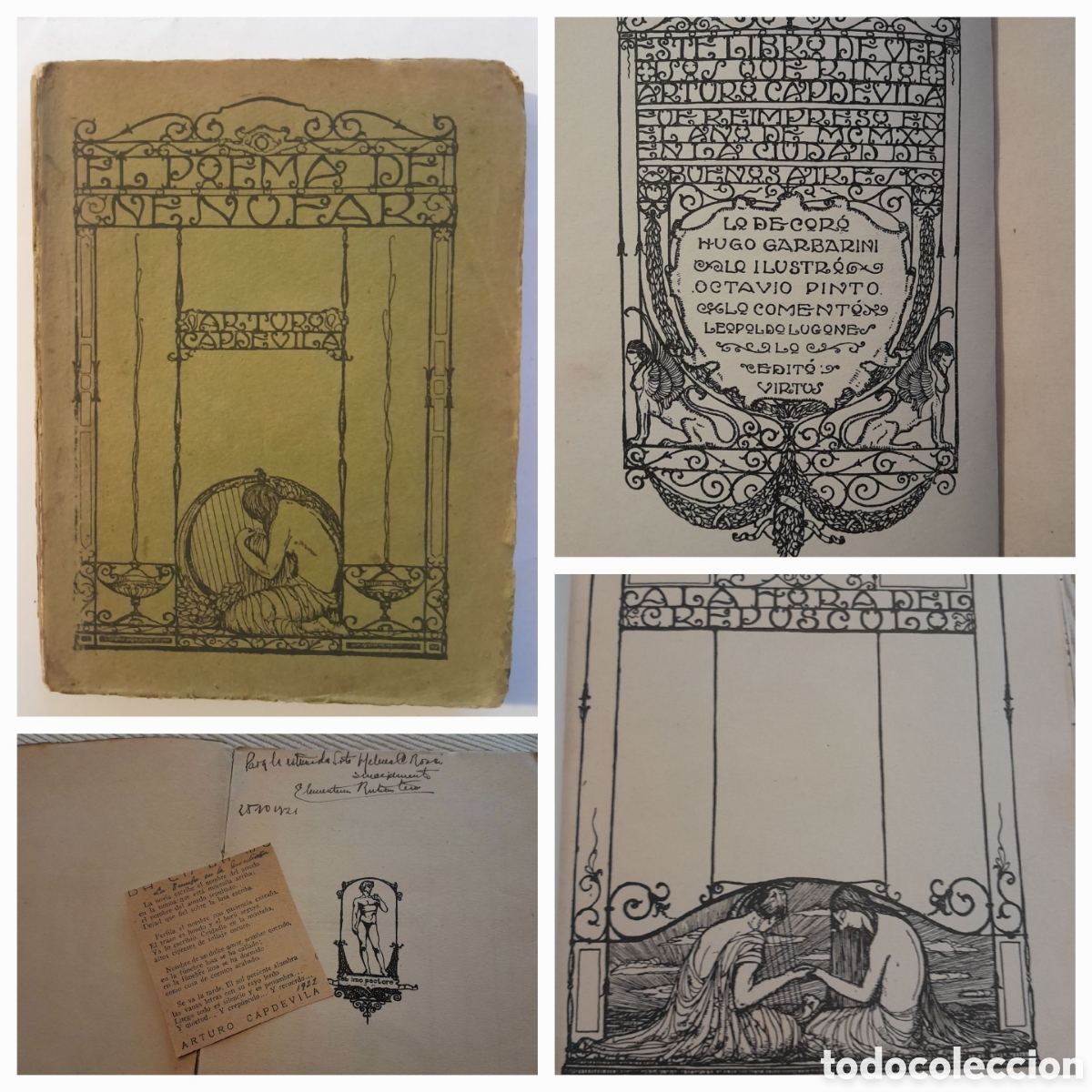 Libros antiguos: Arturo Capdevila. El poema de Nen&uacute;far. Pr&oacute;logo Leopoldo Lugones. Ilustrado. 1920.