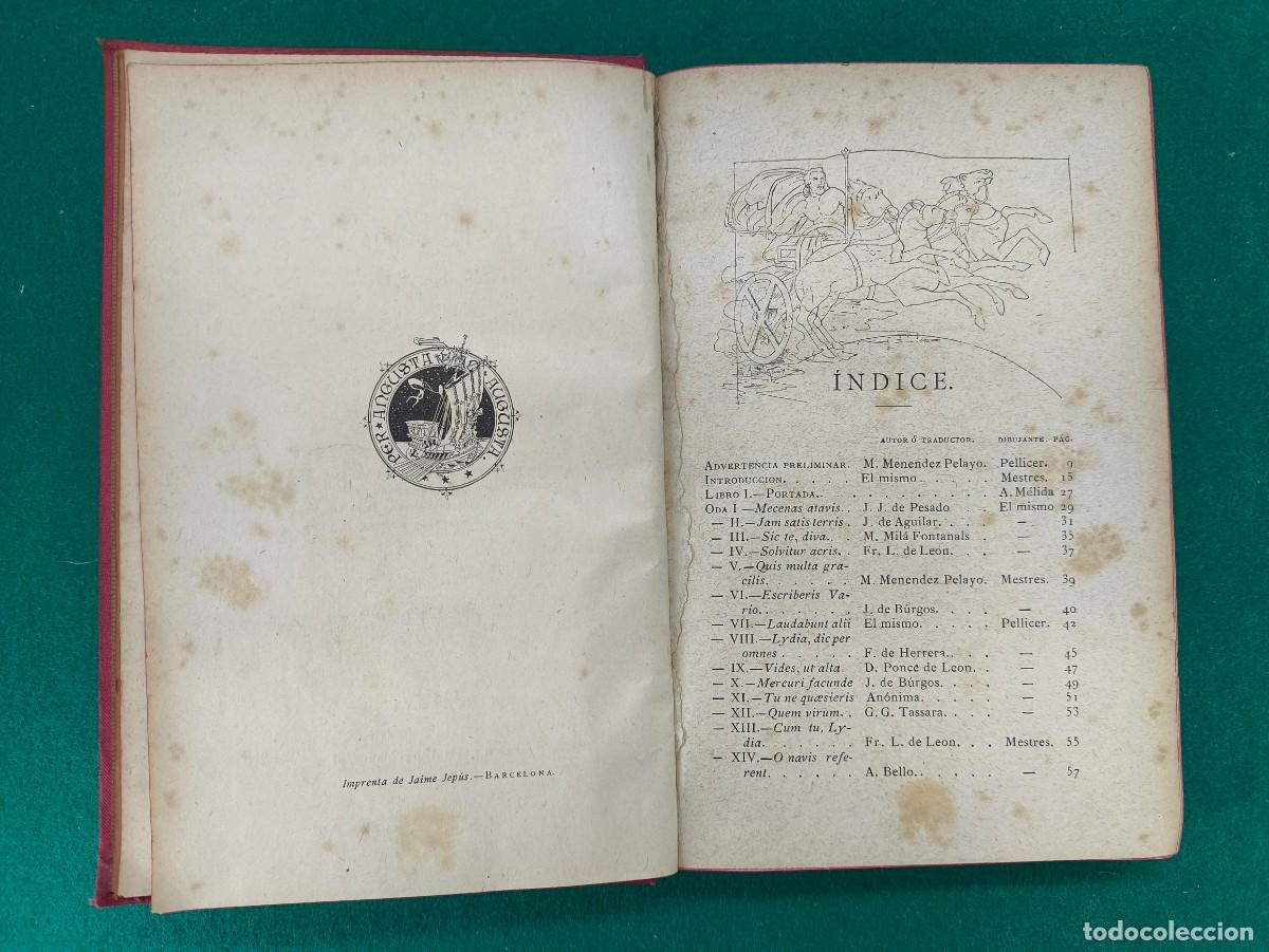 Libros antiguos: ODAS DE Q. HORACIO FLACO / 1882 - Foto 4