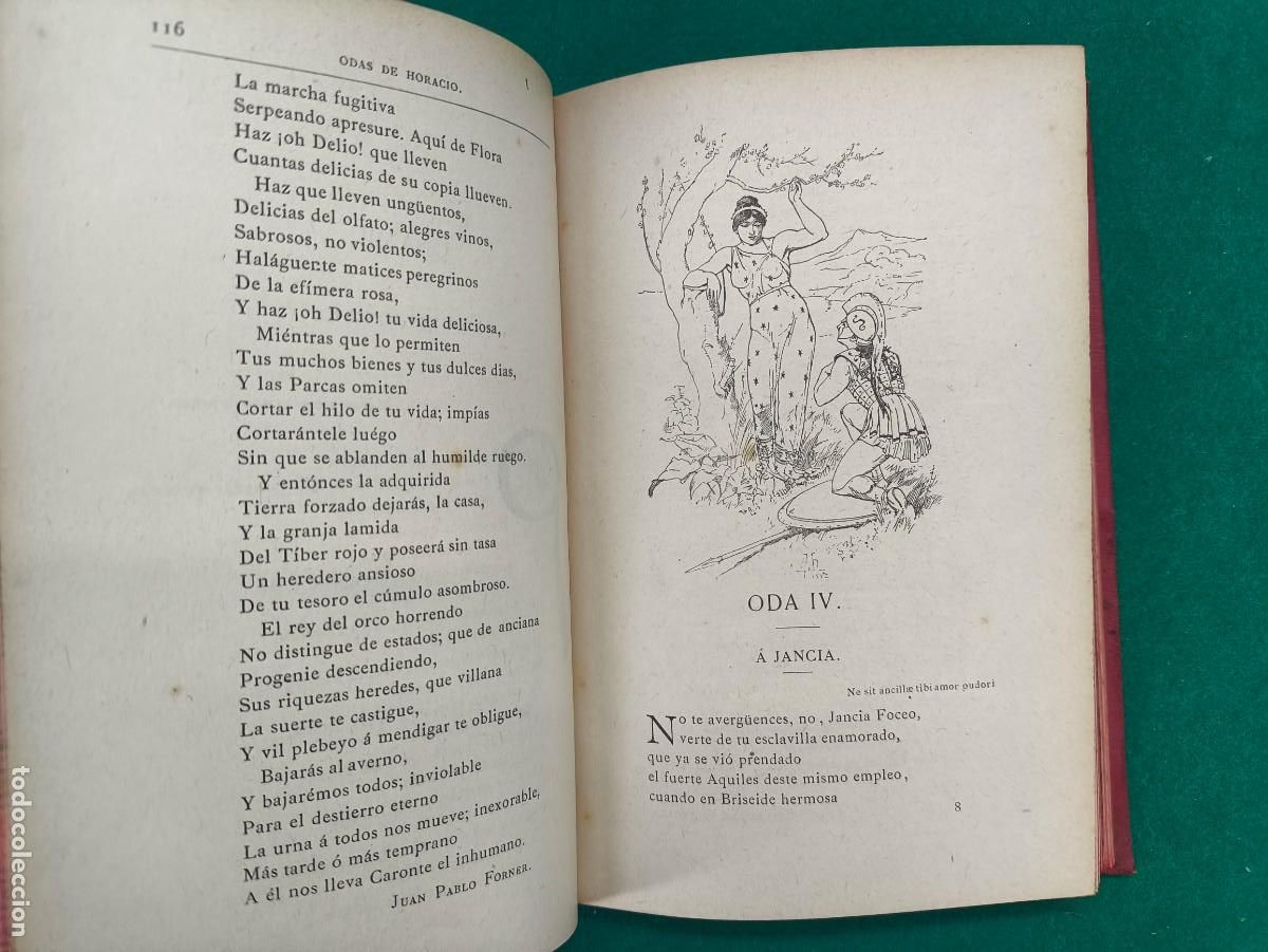 Libros antiguos: ODAS DE Q. HORACIO FLACO / 1882 - Foto 6