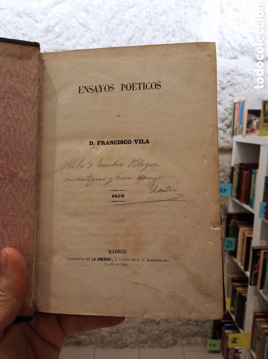 Libros antiguos: Ensayos po&eacute;ticos - Francisco Vila 1859