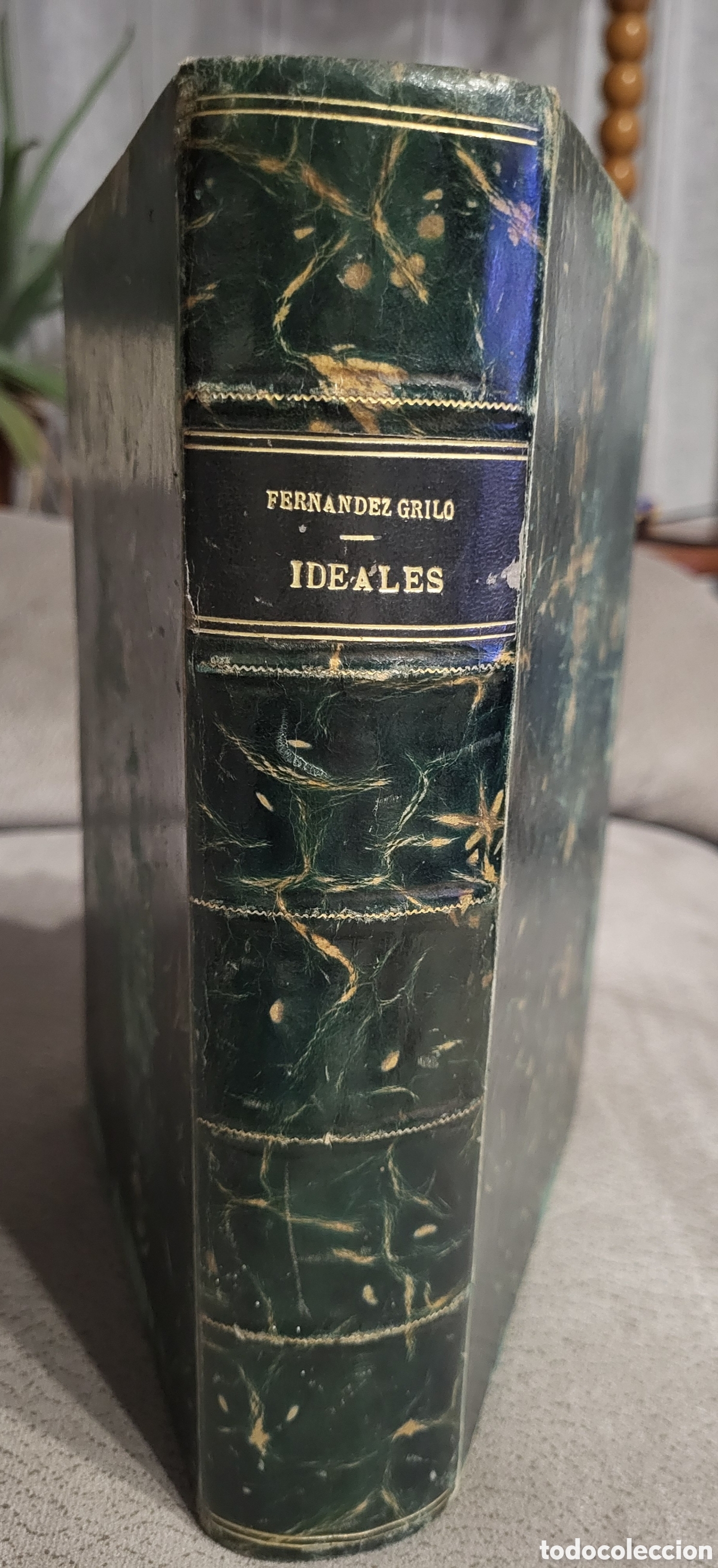 Libros antiguos: Joyita 1891: &rdquo;Ideales&rdquo; de Fern&aacute;ndez Grilo - Edici&oacute;n Real con Grabado y Carta Facs&iacute;mil