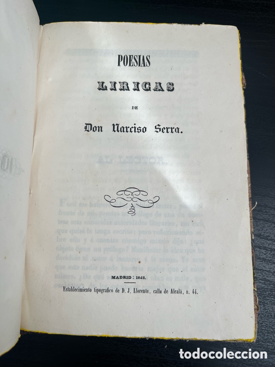 Libros antiguos: POESIAS LIRICAS. NARCISO SERRA. MADRID 1848. PRIMERA EDICION