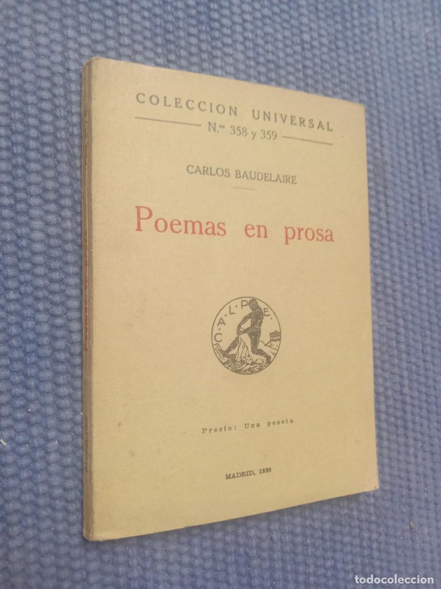 Libros antiguos: Baudelaire, Carlos: Poemas en prosa