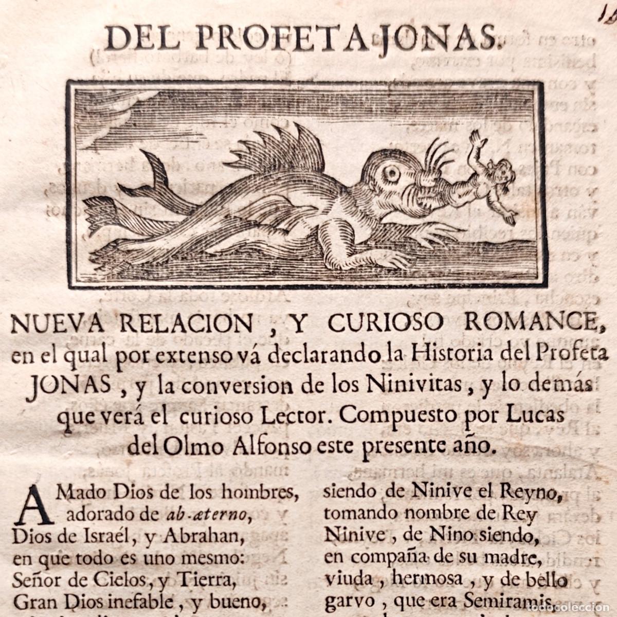 Libros antiguos: [ca. 1764-1792] - Del profeta Jon&aacute;s - Lucas del Olmo - Pliego de cordel - Literatura en verso