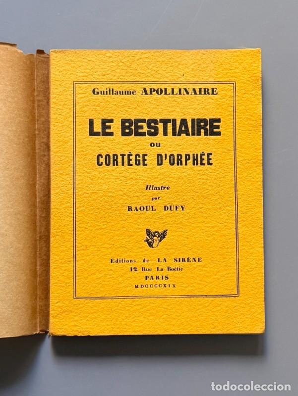Libros antiguos: Le bestiaire ou cort&egrave;ge d'Orph&eacute;e, Guillaume Apollinaire. Il. Raoul Dufy - La Sir&egrave;ne, 1919