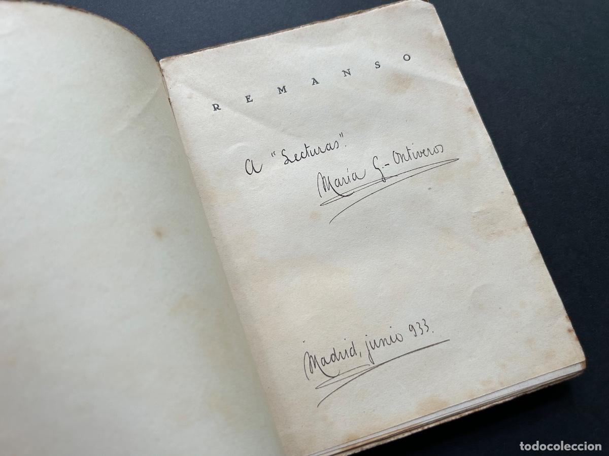 Libros antiguos: Remanso. Poes&iacute;as &ndash; Firma aut&oacute;grafa Maria G. Ontiveros &ndash; Primera edici&oacute;n &ndash; Editorial Beltran