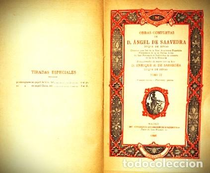Libros antiguos: OBRAS COMPLETAS DE D. ANGEL DE SAAVEDRA TOMO II POESIAS VARIAS FLORINDA POEMA ... 1895
