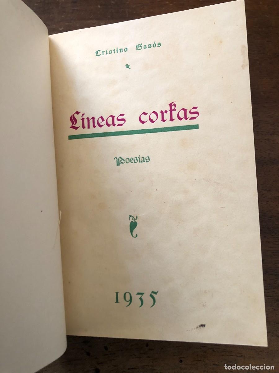 Libros antiguos: CRISTINO GAS&Oacute;S, LINEAS CORTAS, POES&Iacute;AS, 1935. DEDICADO POR EL AUTOR