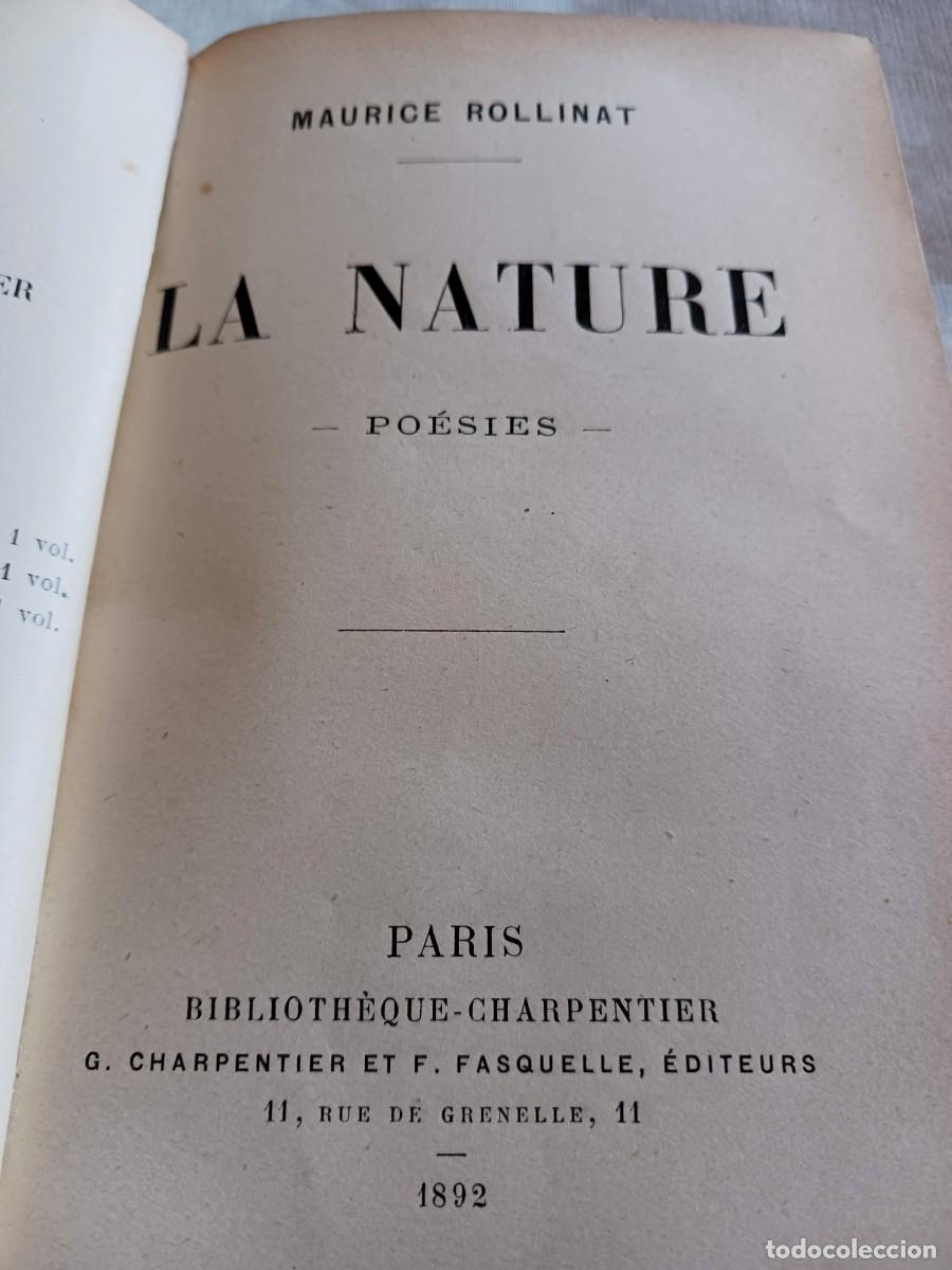 Libros antiguos: LA NATURE, POESIAS DE MAURICE ROLLINAT (1892) - PRIMERA EDICI&Oacute;N, RARO