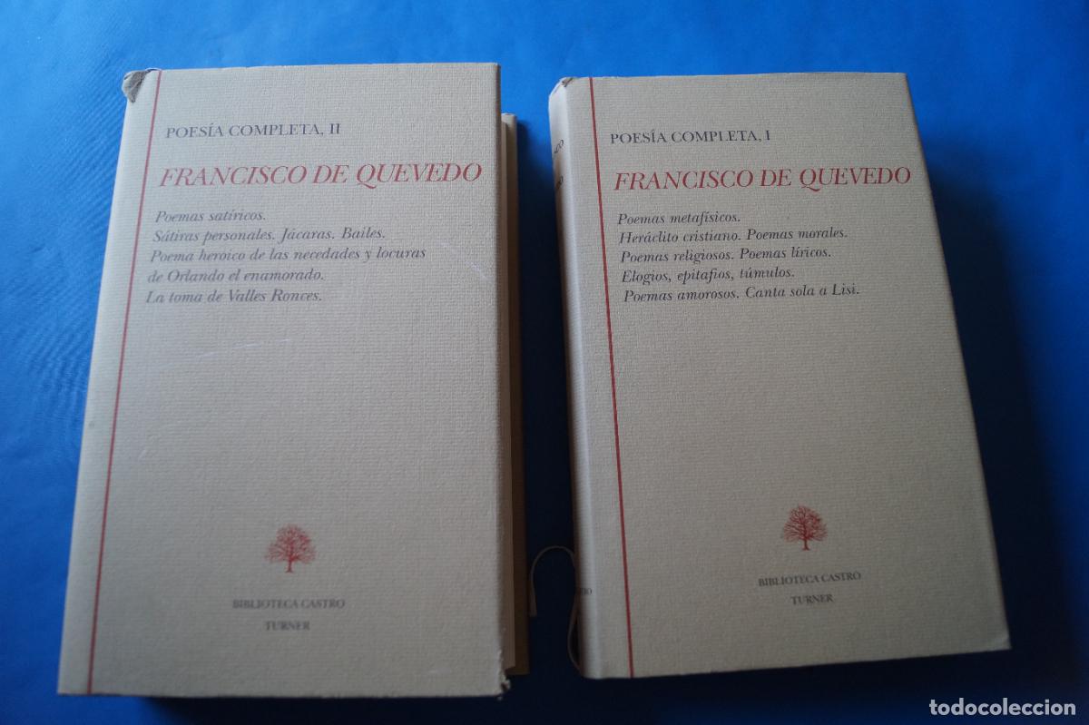 Libros antiguos: POESIA COMPLETA. FRANCISCO DE QUEVEDO. SON DOS TOMOS. COMPLETA.