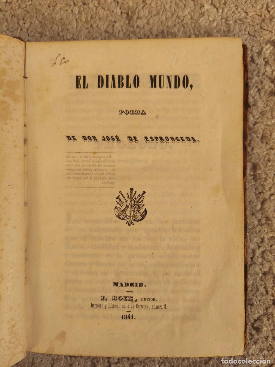 Libros antiguos: El diablo mundo (1841)