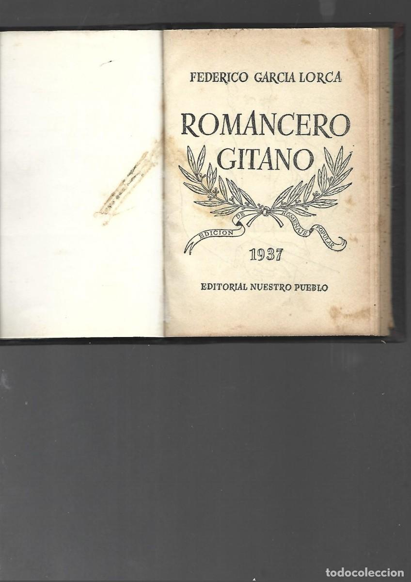 Libros antiguos: FEDERICO GARCIA LORCA, ROMANCERO GITANO 1937
