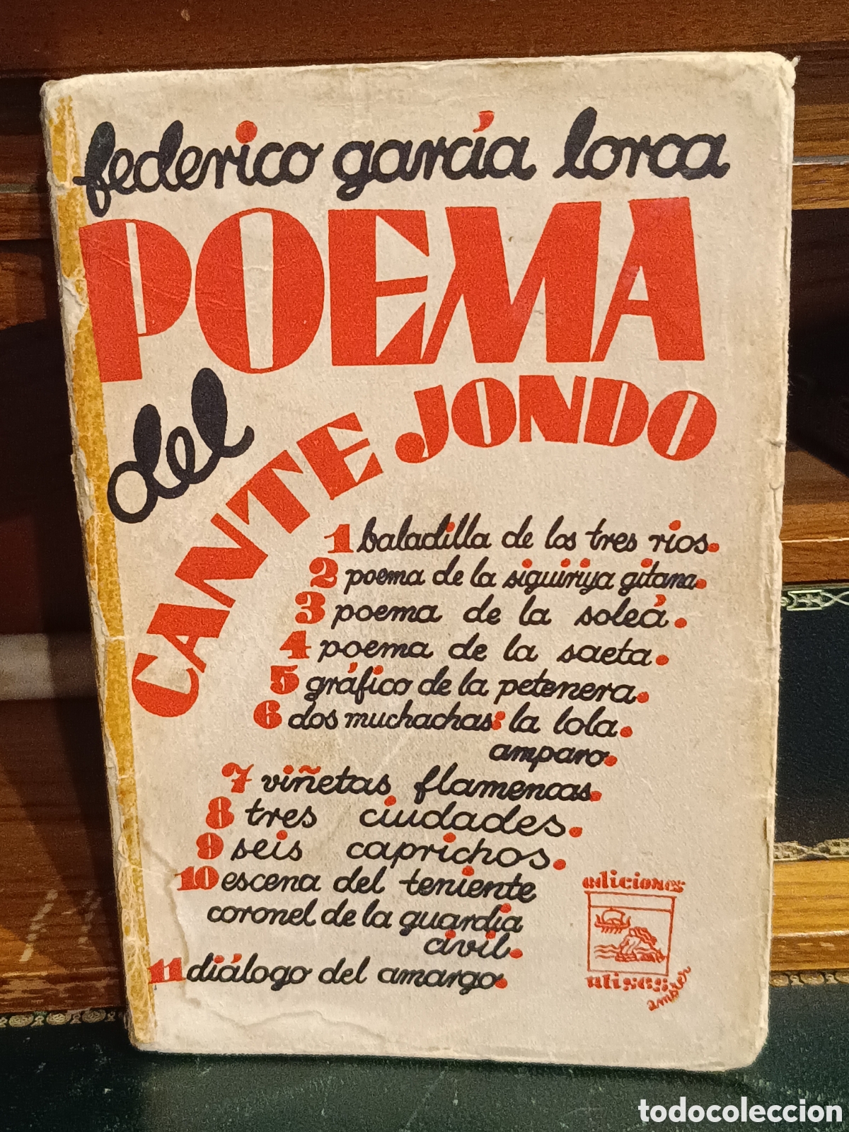 Libros antiguos: GARC&Iacute;A LORCA: POEMA DEL CANTE JONDO. 1&ordf; EDICI&Oacute;N (1931). FALTA HOJA DE COLOFON. CUBIERTAS ORIGINALES