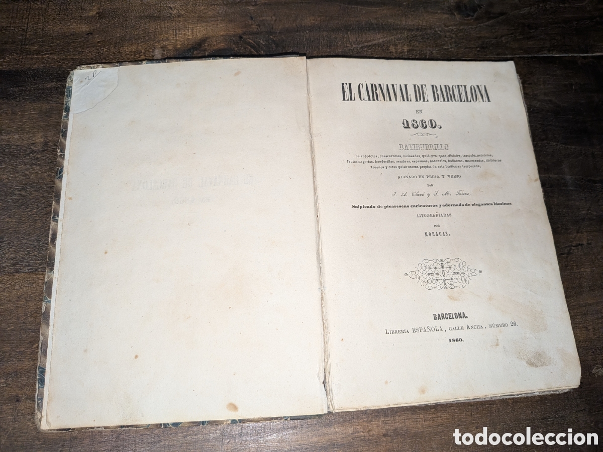 Libros antiguos: El carnaval de Barcelona en 1860