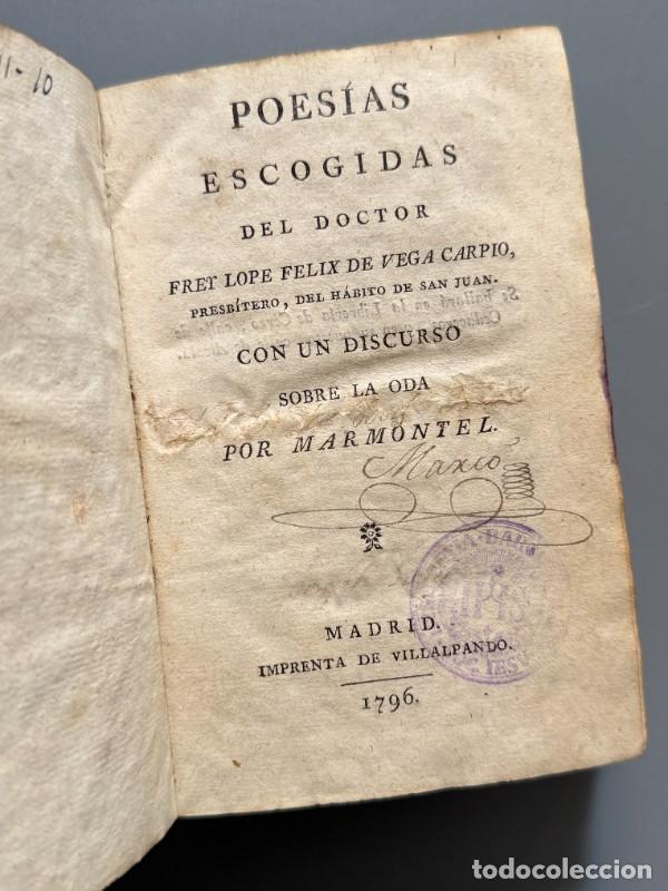 Libros antiguos: Poes&iacute;as escogidas de Lope de Vega - Imprenta de Villalpando, 1796