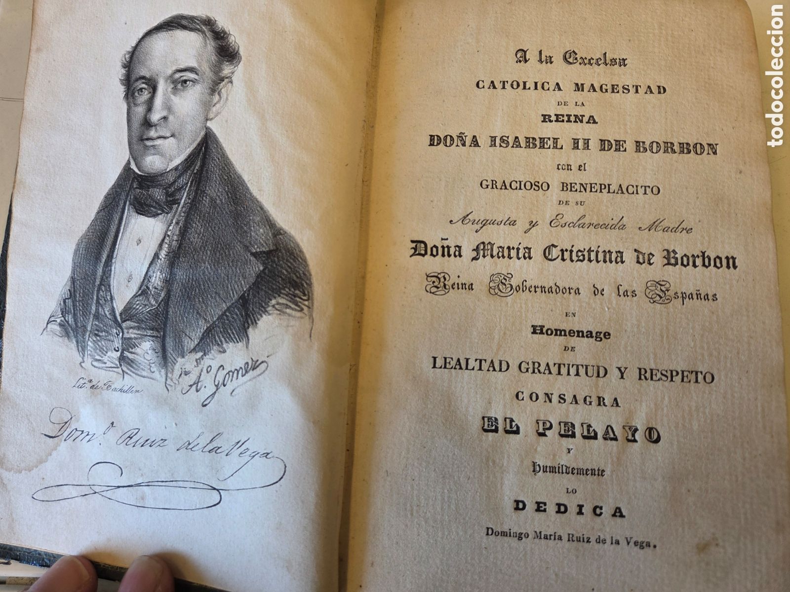 Libros antiguos: EL PELAYO POEMA &Eacute;PICO.D. Domingo M. Ruiz de la Vega 1839