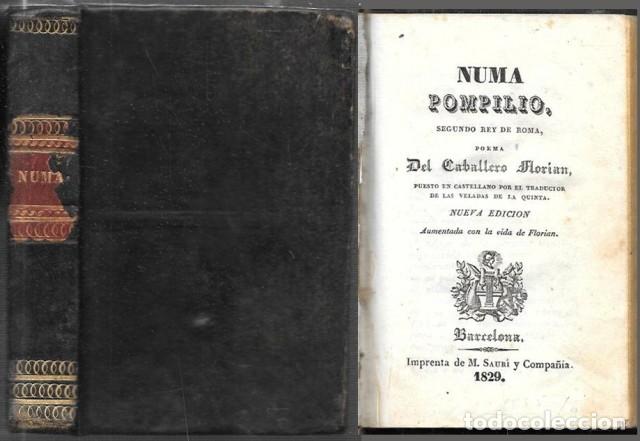 Libros antiguos: NUMA POMPILIO, SEGUNDO REY DE ROMA - POEMA DEL CABALLERO FLORIAN - A-NOV-1984