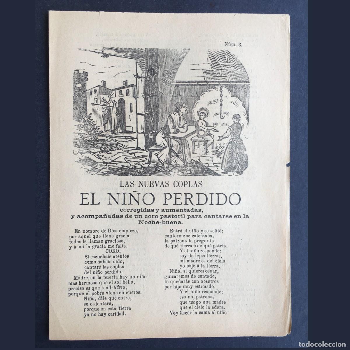 Libros antiguos: Las nuevas coplas El Ni&ntilde;o perdido - Pliegos po&eacute;ticos - Siglo XIX - Barcelona Boch