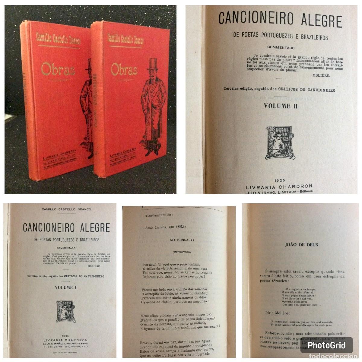 Libros antiguos: CASTELO BRANCO. (Camilo) - CANCIONEIRO ALEGRE DE POETAS PORTUGUEZES E BRAZILEIROS
