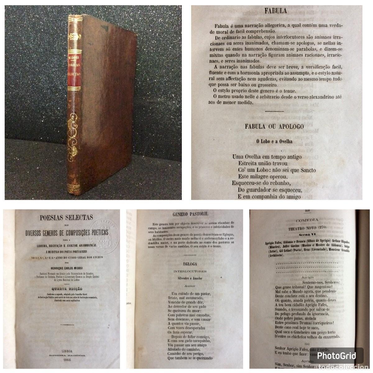 Libros antiguos: MIDOSI, Henrique Carlos. POESIAS SELECTAS Nos Diversos Generos ...1866. Envio gr&aacute;tis