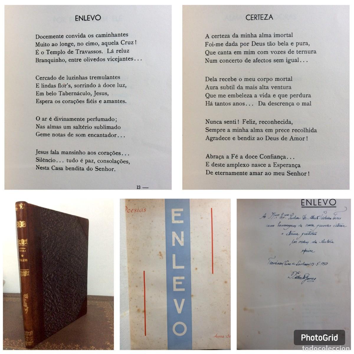 Libros antiguos: Poesias ( Enlevo ) Por &Aacute;urea Serra, pseud&oacute;nimo de uma autora oculta. &Uacute;nico exemplar conhecido