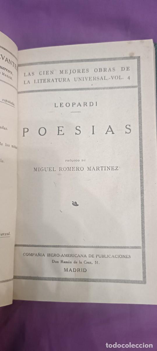 Libros antiguos: Poes&iacute;as.Leopardi.en verde