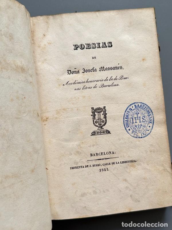 Libros antiguos: Poes&iacute;as de Do&ntilde;a Josefa Massan&eacute;s - Imprenta de J. Rubi&oacute;, 1841