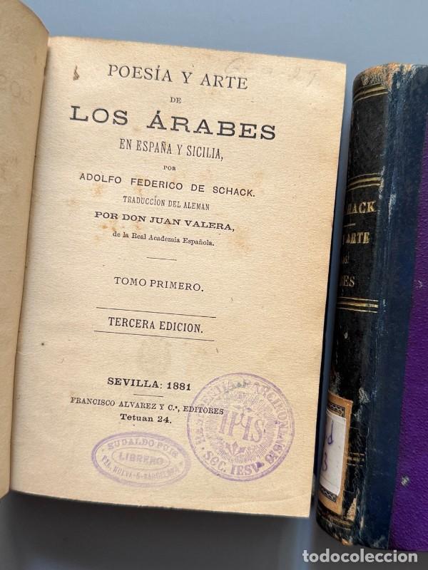 Libros antiguos: Poes&iacute;a y arte de los &aacute;rabes en Espa&ntilde;a y Sicilia, tomos I y II - Francisco &Aacute;lvarez y C&ordf;, 1881