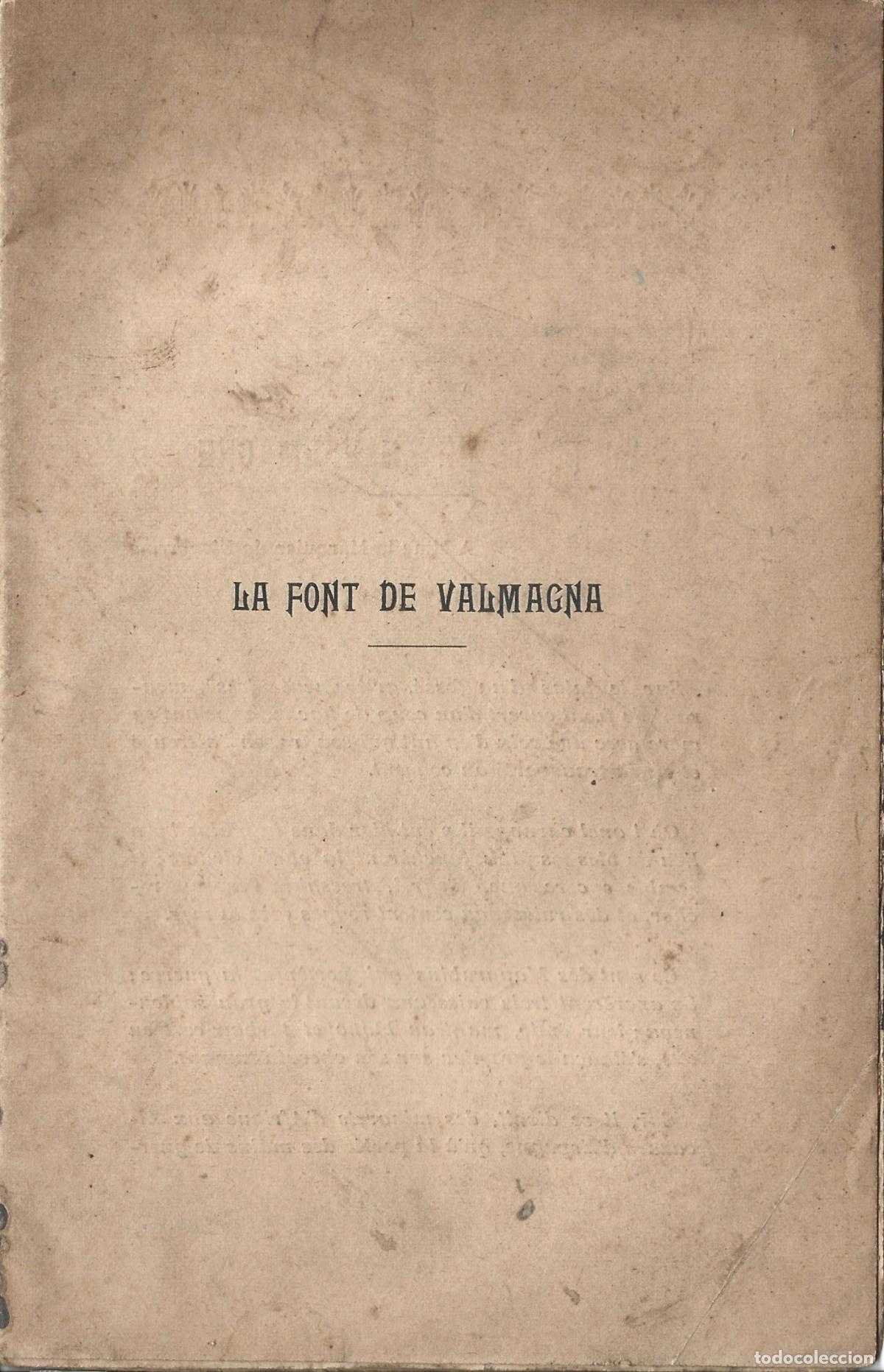 Libros antiguos: OCCITANIA-LLENGUA D`OC-LA FONT DE VALMAGNA-MONESTIR DEL CISTER-OPUSCLE DE 1909-SEPARATA