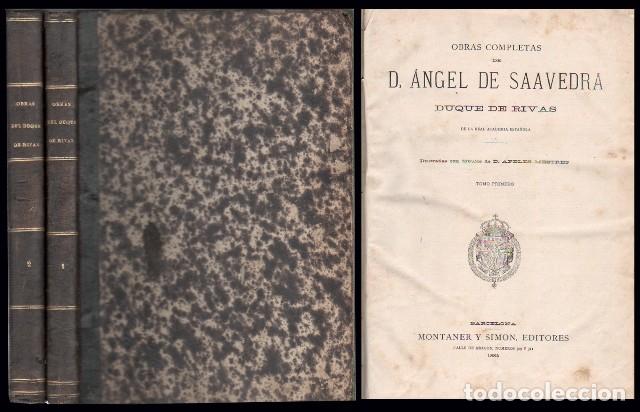 Libros antiguos: OBRAS COMPLETAS DE DON ANGEL DE SAAVEDRA (DUQUE DE RIVAS) 2 TOMOS - A-POE-2586