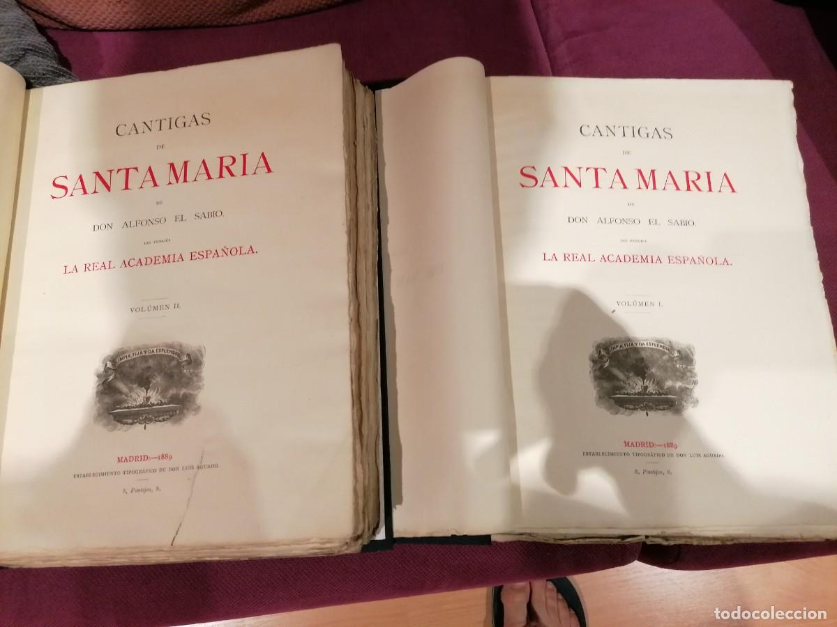 Libros antiguos: Alfonso X, Cantigas de Santa Mar&iacute;a, 1889, 2 vols