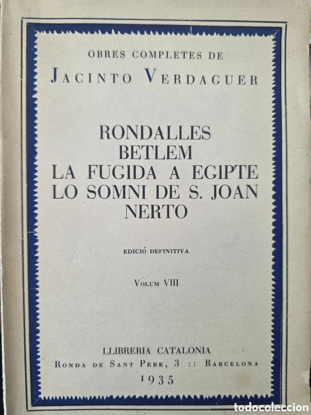 Libros antiguos: Obres completes , Jacinto Verdaguer
