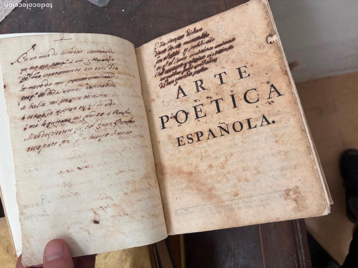 Libros antiguos: Arte po&eacute;tica espa&ntilde;ola libro pergamino con grandes l&aacute;minas