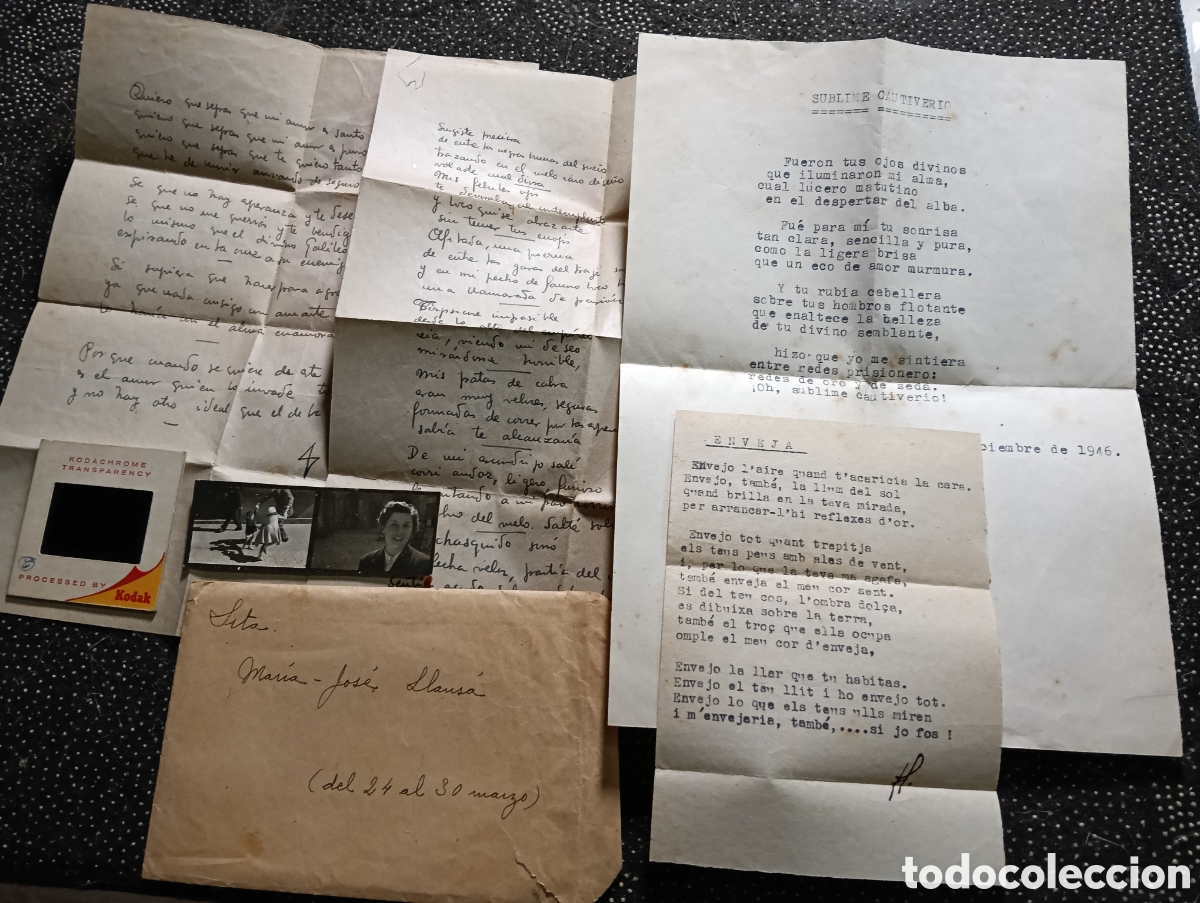 Libros antiguos: Lote de poes&iacute;as por el mismo autor o novio a una dama en los a&ntilde;os 30-40, manuscritas y mecanografiad