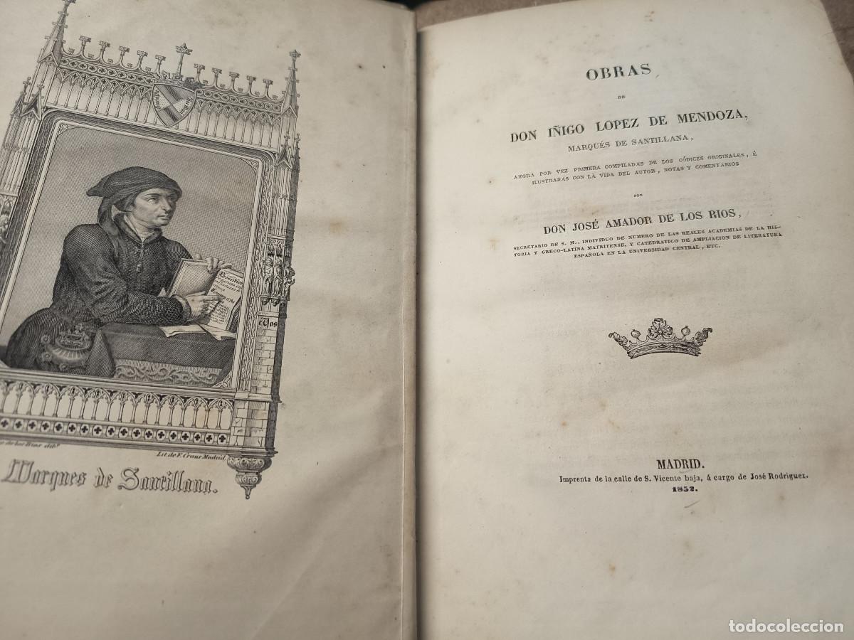 Libros antiguos: OBRAS DE DON I&Ntilde;IGO LOPEZ DE MENDOZA 1852