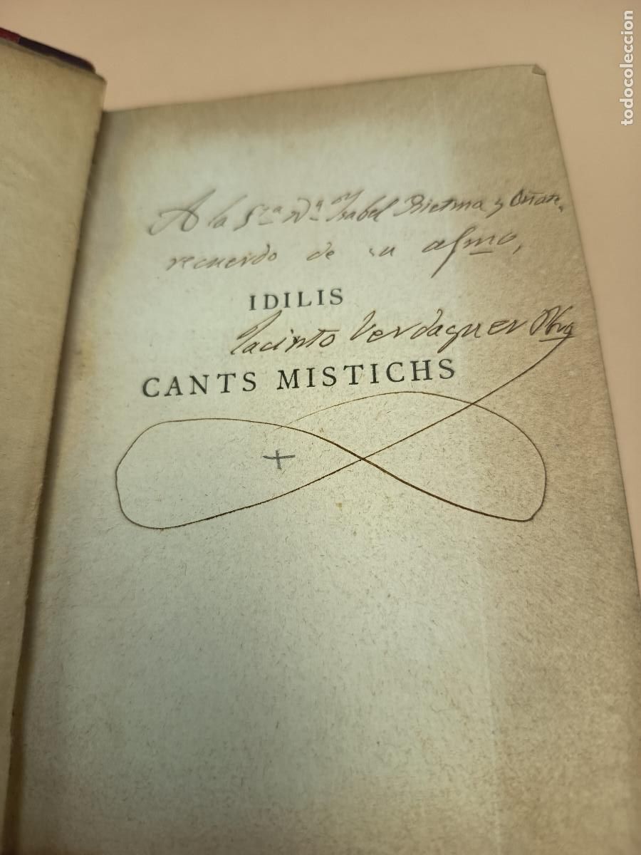 Libros antiguos: CANTS MISTICHS JACINTO VERDAGUER 1882 FIRMADO Y DEDICADO