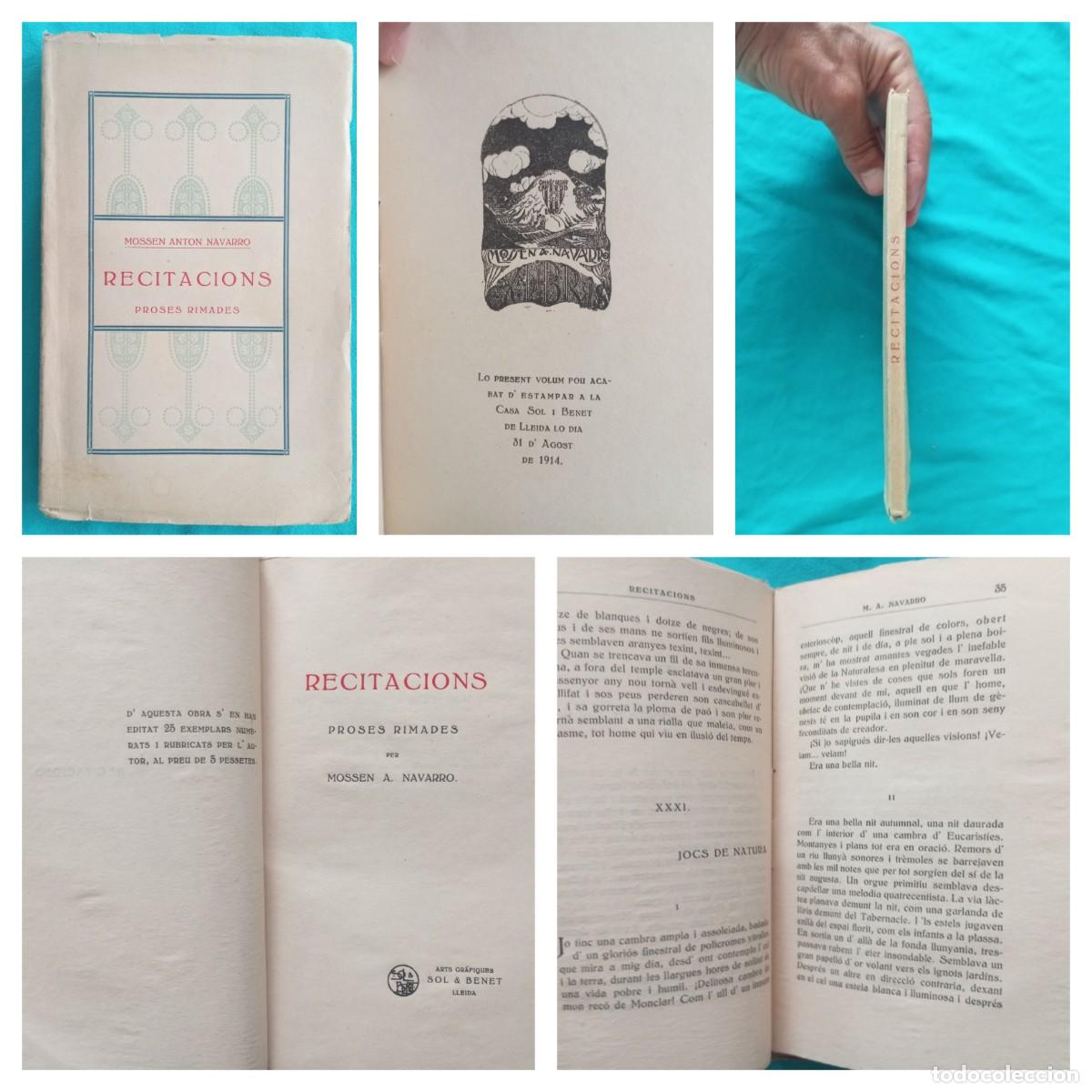 Libros antiguos: MOSSEN ANTON NAVARRO RECITACIONS POESIES RIMADES 1914 U64