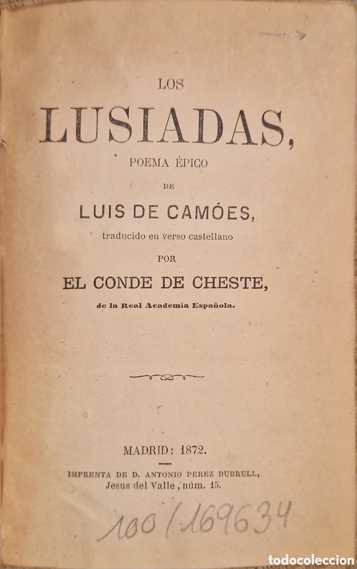 Libros antiguos: Los Lus&iacute;adas, Poema &Eacute;pico.